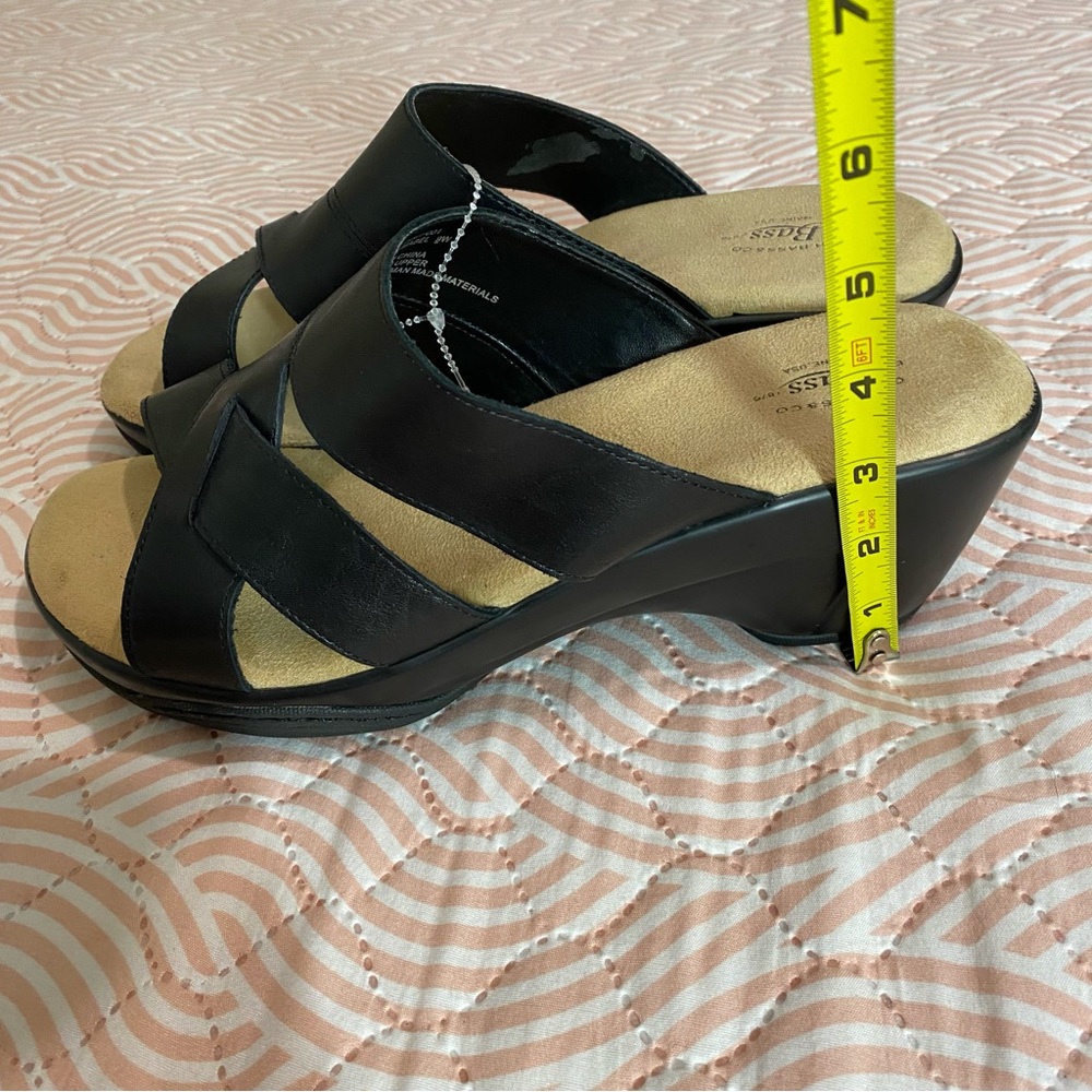 G.H. Bass & Co. Mabel Wedge Sandals BLACK SIZE 9 W - Picture 5 of 12